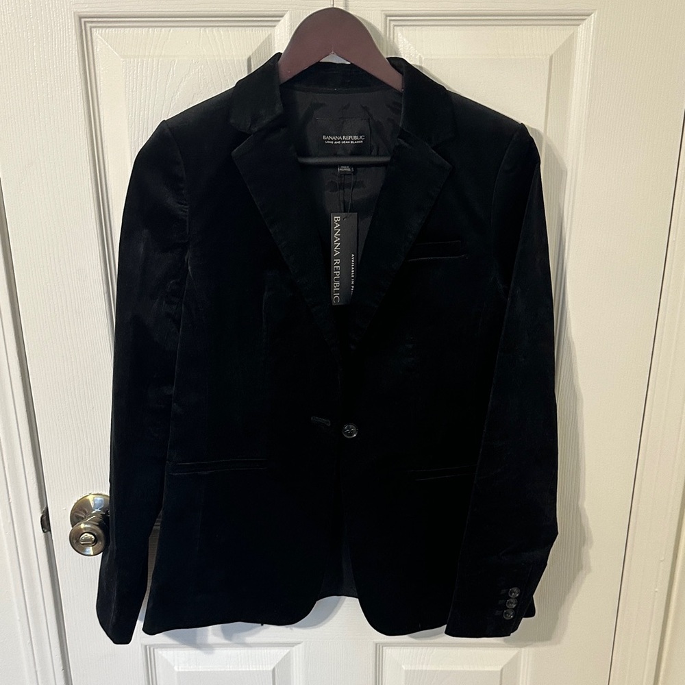 Banana Republic Black Velvet Women's Blazer